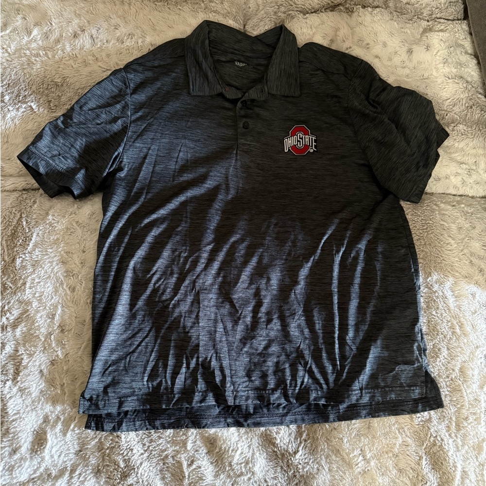 Ohio State Men's Black Polo Shirt. Dri-fit material. Size large